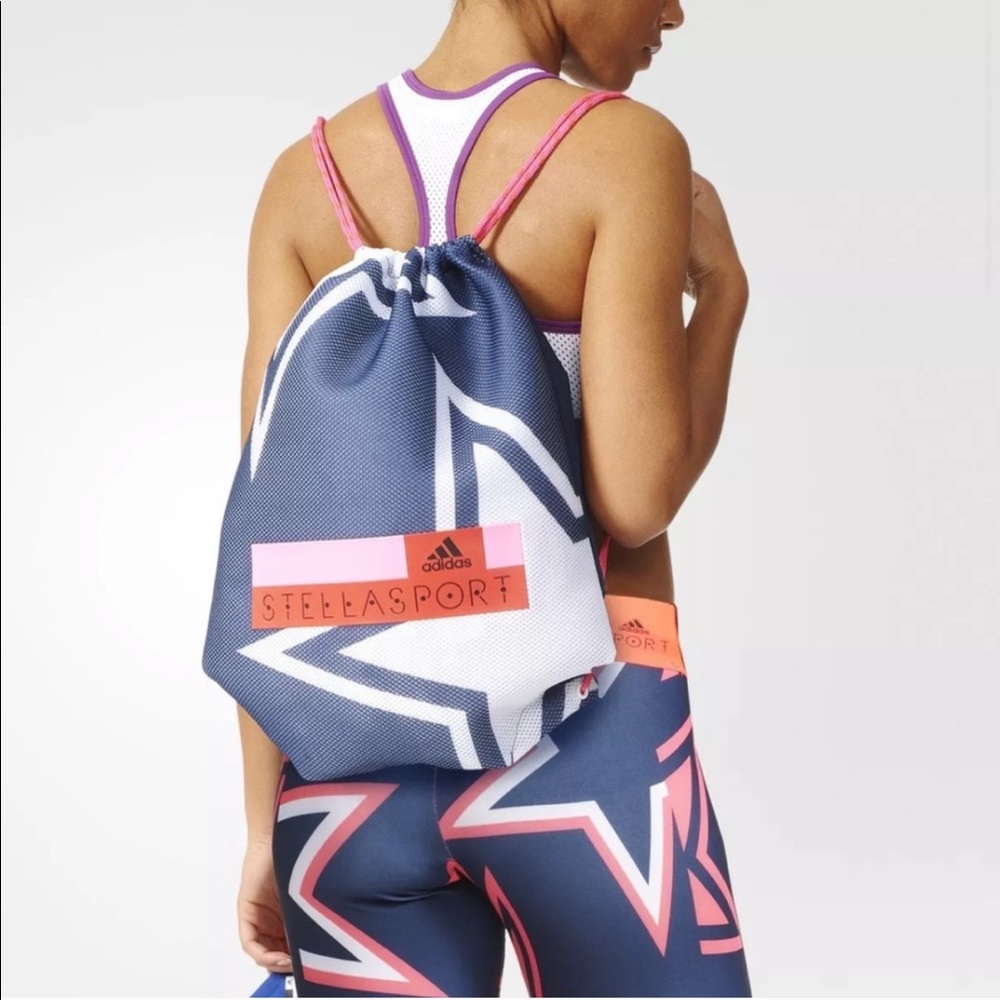 Adidas Blue and Pink Drawstring Bag